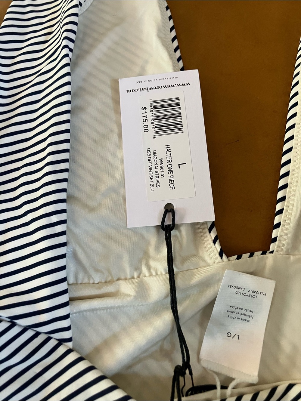 WeWoreWhat Navy & White Striped Halter Top - Picture 5 of 6